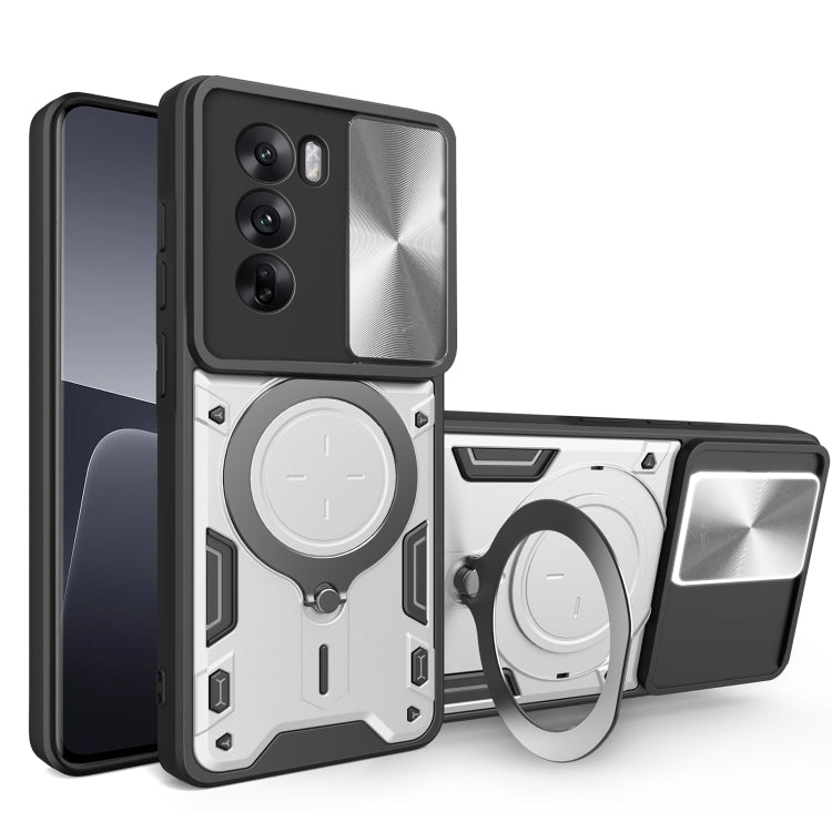 CD Texture Sliding Camshield Magnetic Holder Phone Case, For OPPO A3 Pro 5G India, For OPPO Reno12 Pro 5G Global, For OPPO Reno12 5G Global, For OPPO Reno11 F 5G Global