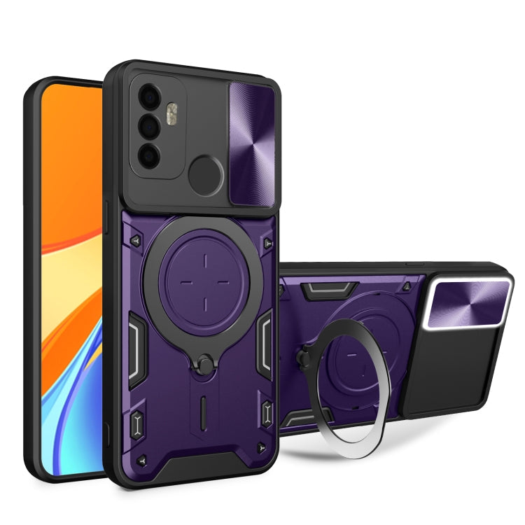 CD Texture Sliding Camshield Magnetic Holder Phone Case, For OPPO A53 4G, For OPPO A9 2020 / A5 2020 / A11x, For OPPO A79 5G Global