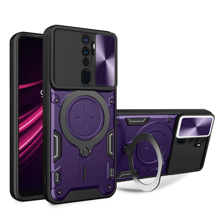 CD Texture Sliding Camshield Magnetic Holder Phone Case, For OPPO A53 4G, For OPPO A9 2020 / A5 2020 / A11x, For OPPO A79 5G Global