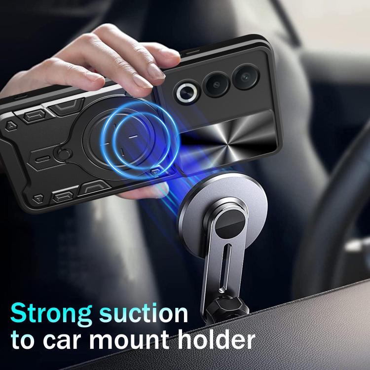 CD Texture Sliding Camshield Magnetic Holder Phone Case, For OPPO A3 Pro 5G India, For OPPO Reno12 Pro 5G Global, For OPPO Reno12 5G Global, For OPPO Reno11 F 5G Global