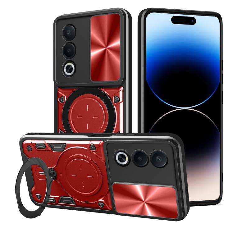 CD Texture Sliding Camshield Magnetic Holder Phone Case, For OPPO A3 Pro 5G India, For OPPO Reno12 Pro 5G Global, For OPPO Reno12 5G Global, For OPPO Reno11 F 5G Global