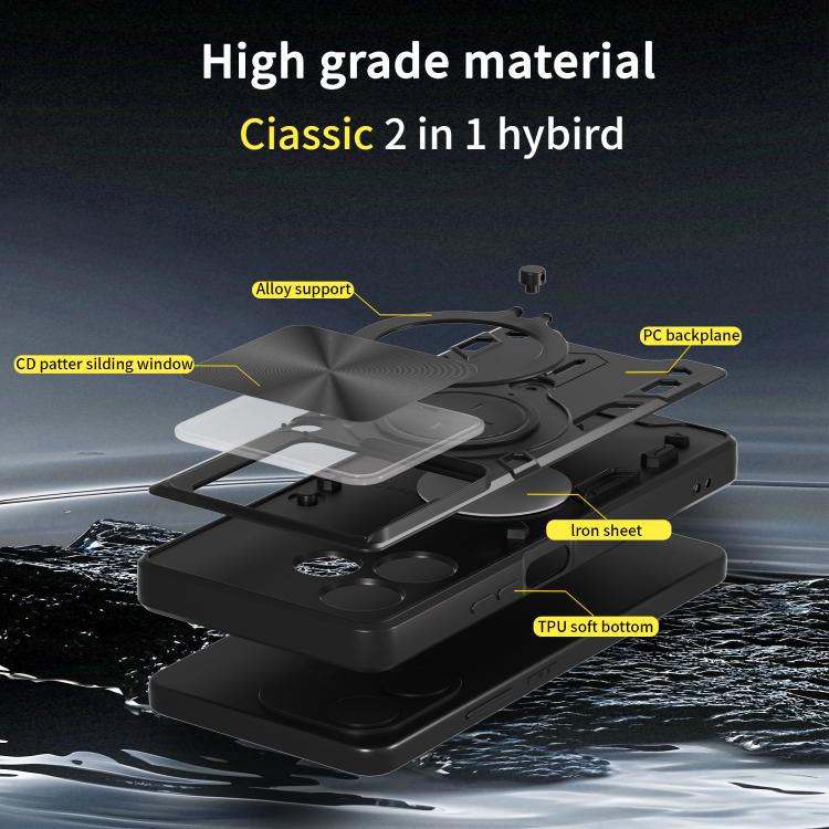 CD Texture Sliding Camshield Magnetic Holder Phone Case, For OPPO A5 Pro 5G Global, For OPPO Find X8, For OPPO A3x 5G India / A3x 4G, For OPPO Reno12 F 5G Global