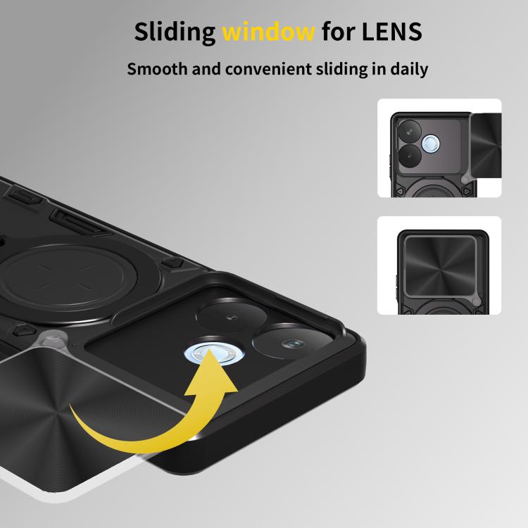 CD Texture Sliding Camshield Magnetic Holder Phone Case, For OPPO A5 Pro 5G Global, For OPPO Find X8, For OPPO A3x 5G India / A3x 4G, For OPPO Reno12 F 5G Global