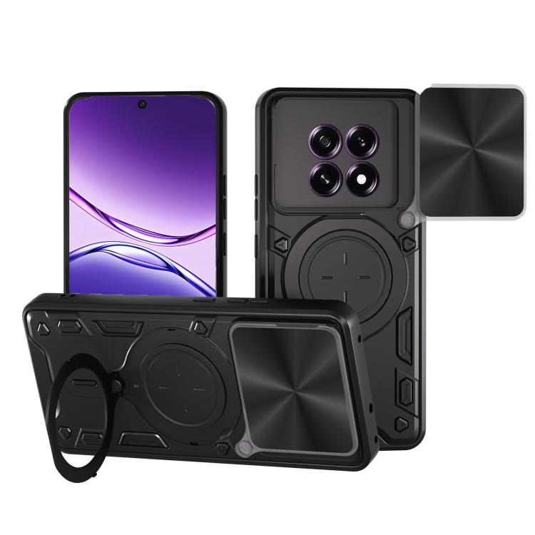CD Texture Sliding Camshield Magnetic Holder Phone Case, For OPPO Reno14 5G Global, For OPPO A59 5G Global, For OPPO F29 Pro 5G Global, For OPPO F29 5G Global