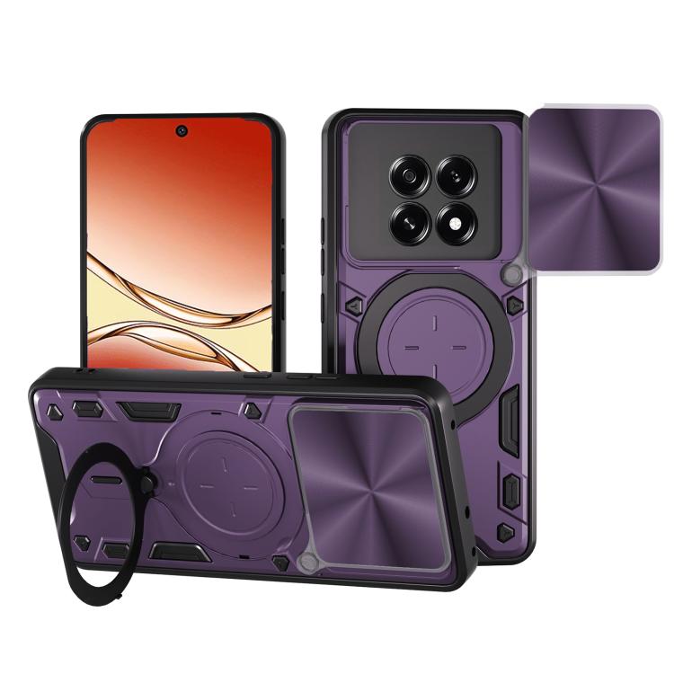 CD Texture Sliding Camshield Magnetic Holder Phone Case, For OPPO Reno14 5G Global, For OPPO A59 5G Global, For OPPO F29 Pro 5G Global, For OPPO F29 5G Global
