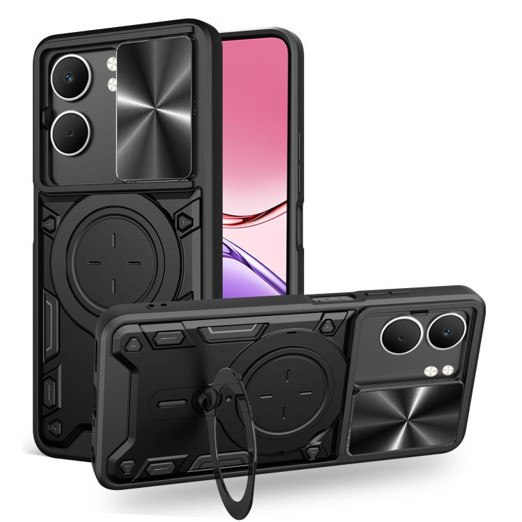 CD Texture Sliding Camshield Magnetic Holder Phone Case, For OPPO Find X9, For OPPO Find X9 Pro, For OPPO Reno14 F 5G Global, For OPPO A5 5G Global / A5x 5G