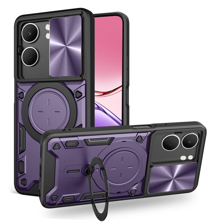 CD Texture Sliding Camshield Magnetic Holder Phone Case, For OPPO Find X9, For OPPO Find X9 Pro, For OPPO Reno14 F 5G Global, For OPPO A5 5G Global / A5x 5G
