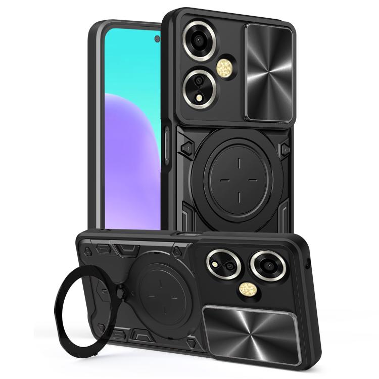 CD Texture Sliding Camshield Magnetic Holder Phone Case, For OPPO Reno14 5G Global, For OPPO A59 5G Global, For OPPO F29 Pro 5G Global, For OPPO F29 5G Global