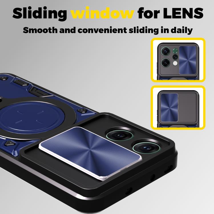CD Texture Sliding Camshield Magnetic Holder Phone Case, For OPPO Reno14 5G Global, For OPPO A59 5G Global, For OPPO F29 Pro 5G Global, For OPPO F29 5G Global