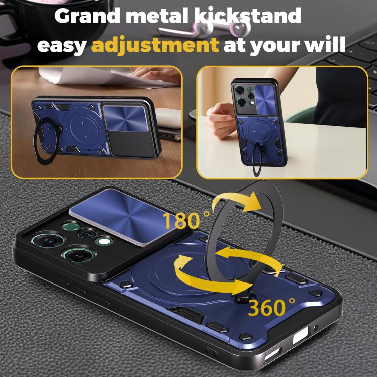 CD Texture Sliding Camshield Magnetic Holder Phone Case, For OPPO Reno14 5G Global, For OPPO A59 5G Global, For OPPO F29 Pro 5G Global, For OPPO F29 5G Global