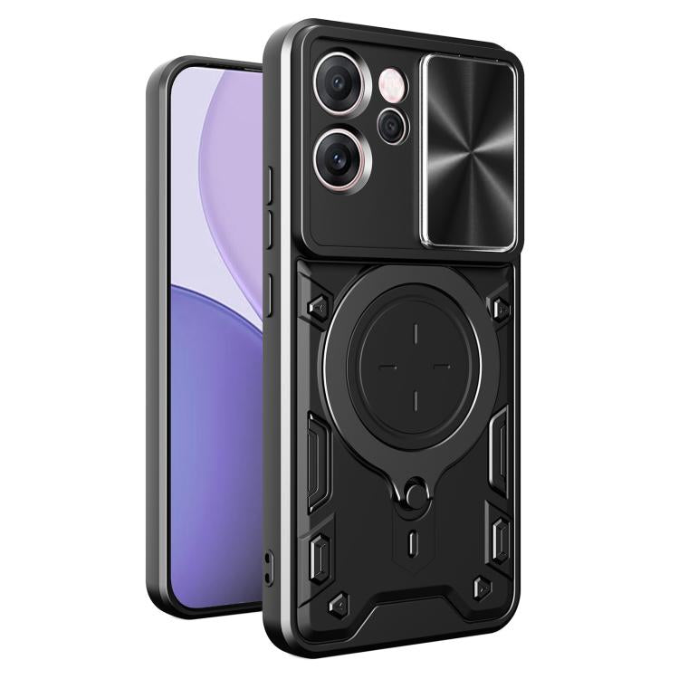 CD Texture Sliding Camshield Magnetic Holder Phone Case, For OPPO Find X9, For OPPO Find X9 Pro, For OPPO Reno14 F 5G Global, For OPPO A5 5G Global / A5x 5G