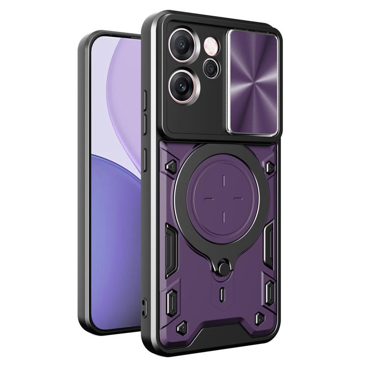 CD Texture Sliding Camshield Magnetic Holder Phone Case, For OPPO Find X9, For OPPO Find X9 Pro, For OPPO Reno14 F 5G Global, For OPPO A5 5G Global / A5x 5G
