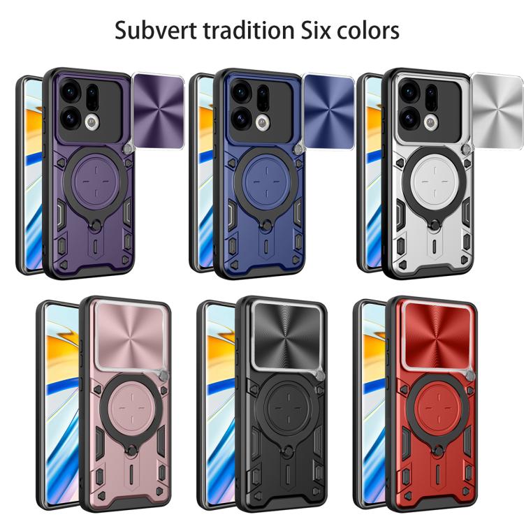 CD Texture Sliding Camshield Magnetic Holder Phone Case, For OPPO Find X9, For OPPO Find X9 Pro, For OPPO Reno14 F 5G Global, For OPPO A5 5G Global / A5x 5G