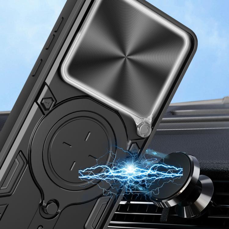 CD Texture Sliding Camshield Magnetic Holder Phone Case, For OPPO Find X9, For OPPO Find X9 Pro, For OPPO Reno14 F 5G Global, For OPPO A5 5G Global / A5x 5G