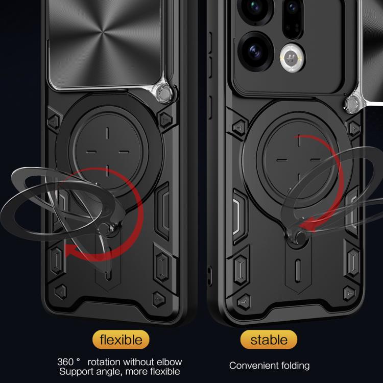 CD Texture Sliding Camshield Magnetic Holder Phone Case, For OPPO Find X9, For OPPO Find X9 Pro, For OPPO Reno14 F 5G Global, For OPPO A5 5G Global / A5x 5G