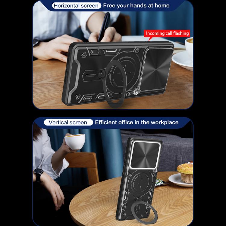 CD Texture Sliding Camshield Magnetic Holder Phone Case, For OPPO Find X9, For OPPO Find X9 Pro, For OPPO Reno14 F 5G Global, For OPPO A5 5G Global / A5x 5G