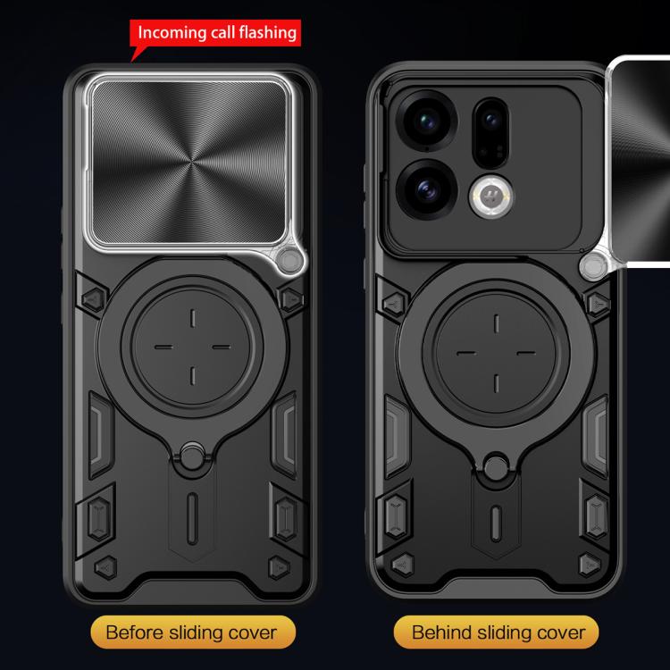 CD Texture Sliding Camshield Magnetic Holder Phone Case, For OPPO Find X9, For OPPO Find X9 Pro, For OPPO Reno14 F 5G Global, For OPPO A5 5G Global / A5x 5G