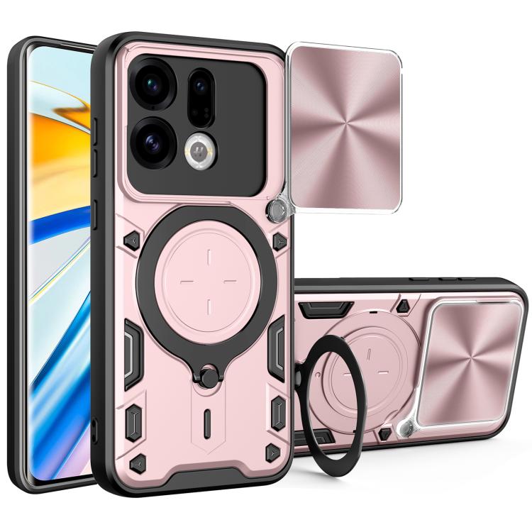 CD Texture Sliding Camshield Magnetic Holder Phone Case, For OPPO Find X9, For OPPO Find X9 Pro, For OPPO Reno14 F 5G Global, For OPPO A5 5G Global / A5x 5G