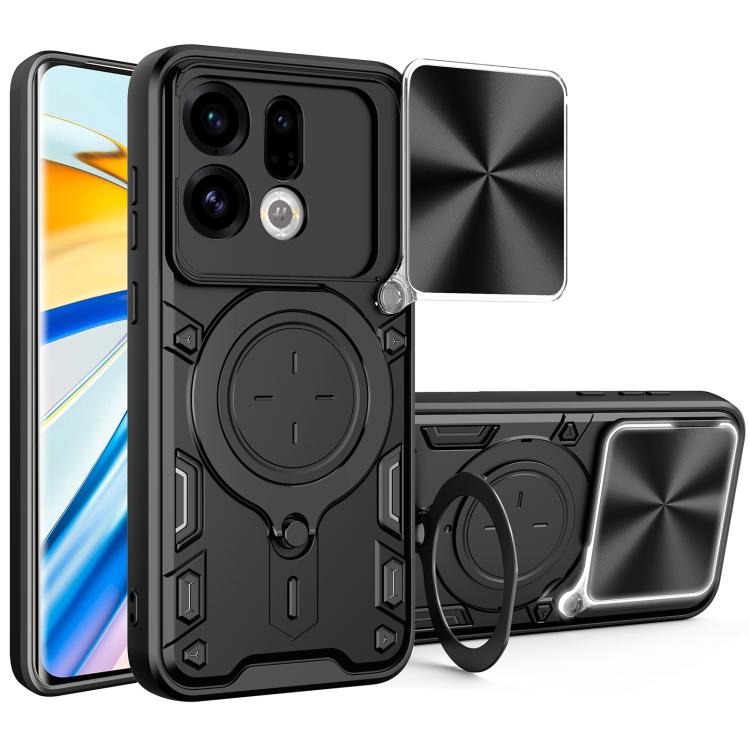 CD Texture Sliding Camshield Magnetic Holder Phone Case, For OPPO Find X9, For OPPO Find X9 Pro, For OPPO Reno14 F 5G Global, For OPPO A5 5G Global / A5x 5G