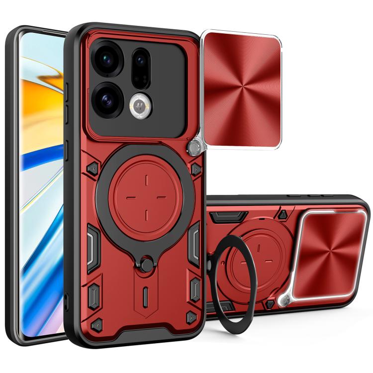 CD Texture Sliding Camshield Magnetic Holder Phone Case, For OPPO Find X9, For OPPO Find X9 Pro, For OPPO Reno14 F 5G Global, For OPPO A5 5G Global / A5x 5G
