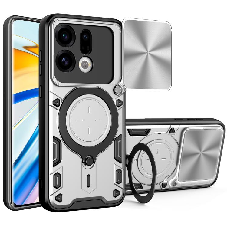 CD Texture Sliding Camshield Magnetic Holder Phone Case, For OPPO Find X9, For OPPO Find X9 Pro, For OPPO Reno14 F 5G Global, For OPPO A5 5G Global / A5x 5G