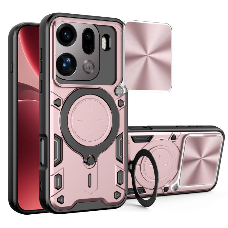 CD Texture Sliding Camshield Magnetic Holder Phone Case, For OPPO Find X9, For OPPO Find X9 Pro, For OPPO Reno14 F 5G Global, For OPPO A5 5G Global / A5x 5G