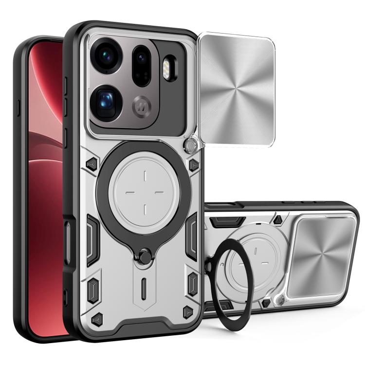 CD Texture Sliding Camshield Magnetic Holder Phone Case, For OPPO Find X9, For OPPO Find X9 Pro, For OPPO Reno14 F 5G Global, For OPPO A5 5G Global / A5x 5G