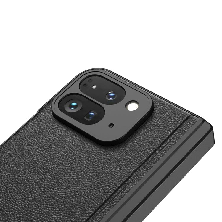 For Google Pixel 9 Pro Fold GKK Integrated Fold Hinge Leather Phone Case with Holder(Green)