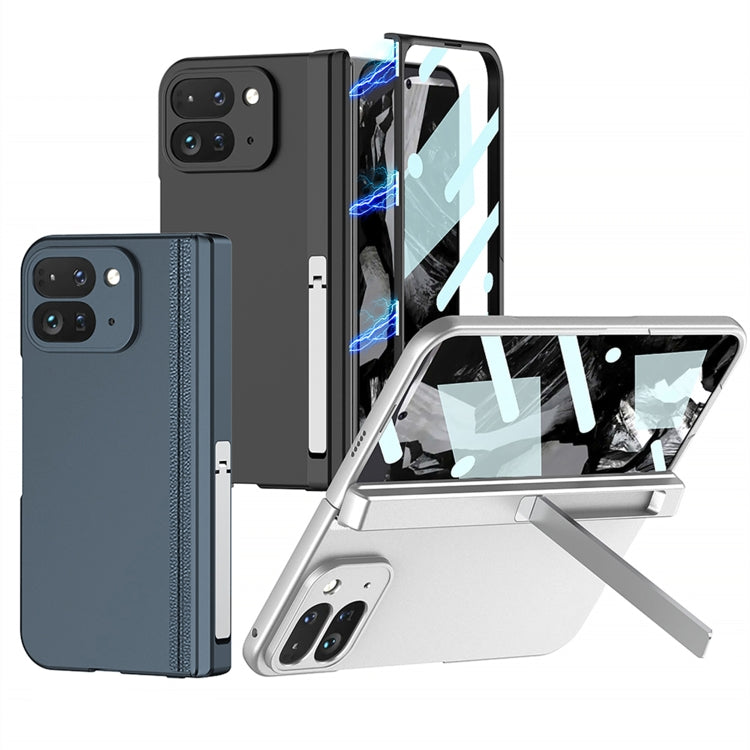 For Google Pixel 9 Pro Fold GKK Integrated Fold Hinge Full Coverage Phone Case with Holder(Black)