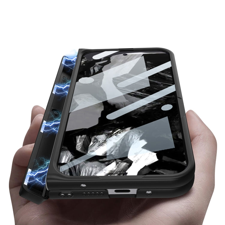 For Google Pixel 9 Pro Fold GKK Integrated Fold Hinge Full Coverage Phone Case with Holder(Black)