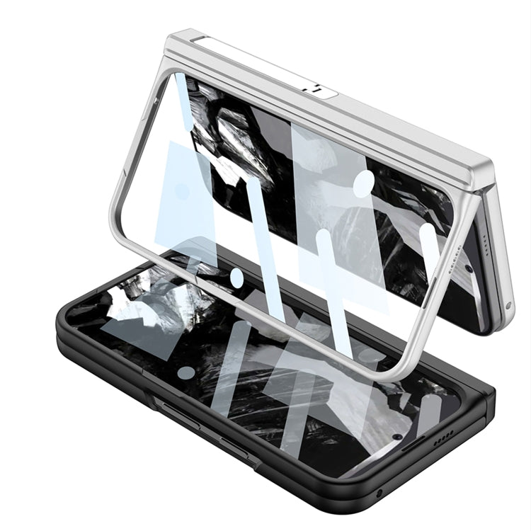 For Google Pixel 9 Pro Fold GKK Integrated Fold Hinge Full Coverage Phone Case with Holder(White)