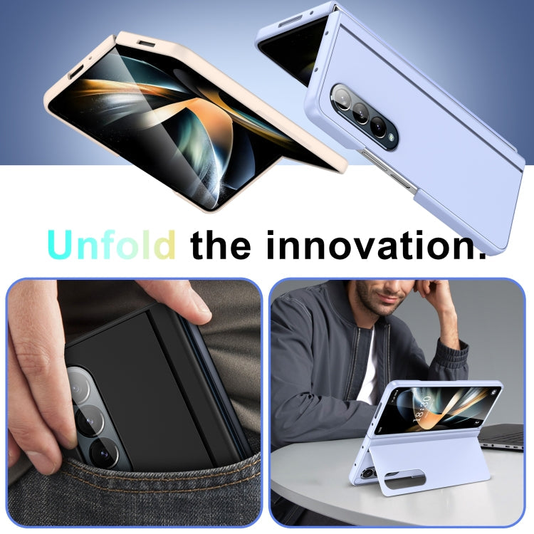 Skin Feel Fold Full Coverage Phone Case with Holder, For Samsung Galaxy Z Fold4, For Samsung Galaxy Z Fold3