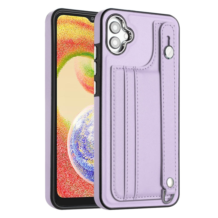Shockproof Leather Phone Case with Wrist Strap, For Samsung Galaxy A04E / F04 / M04, For Samsung Galaxy A14 4G / A14 5G, For Samsung Galaxy A34 5G, For Samsung Galaxy A54 5G
