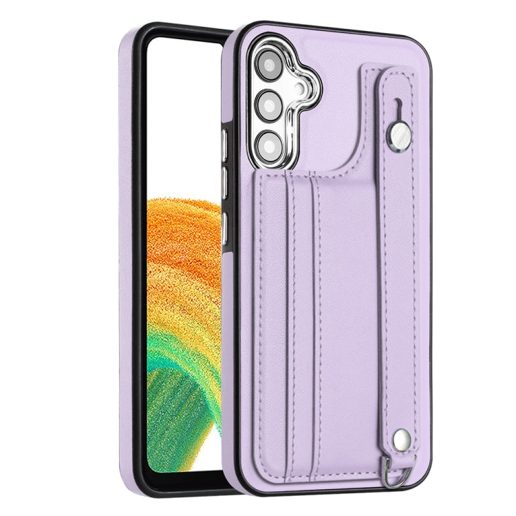 Shockproof Leather Phone Case with Wrist Strap, For Samsung Galaxy A04E / F04 / M04, For Samsung Galaxy A14 4G / A14 5G, For Samsung Galaxy A34 5G, For Samsung Galaxy A54 5G