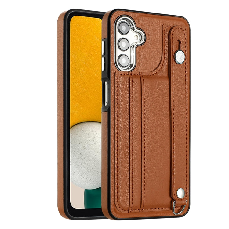 Shockproof Leather Phone Case with Wrist Strap, For Samsung Galaxy S23 Ultra, For Samsung Galaxy S23, For Samsung Galaxy A04 4G, For Samsung Galaxy A13 5G / A04S / M13 5G