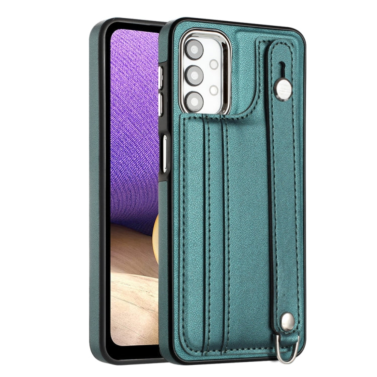 Shockproof Leather Phone Case with Wrist Strap, For Samsung Galaxy A23 4G / F23 5G / M23 5G, For Samsung Galaxy A53 5G, For Samsung Galaxy A73 5G, For Samsung Galaxy A33 5G