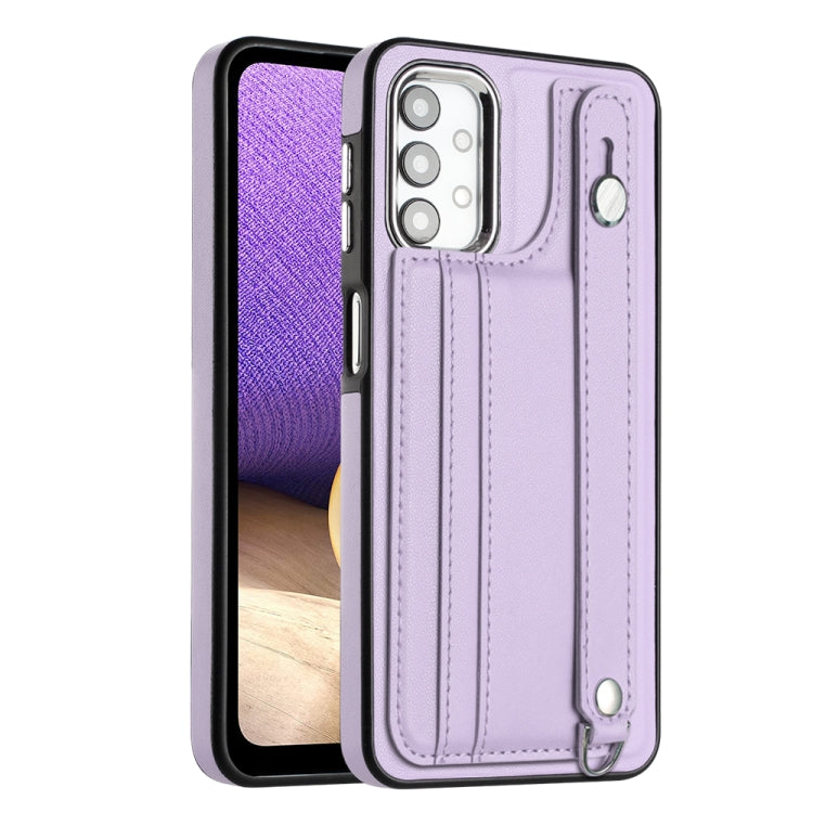 Shockproof Leather Phone Case with Wrist Strap, For Samsung Galaxy A23 4G / F23 5G / M23 5G, For Samsung Galaxy A53 5G, For Samsung Galaxy A73 5G, For Samsung Galaxy A33 5G