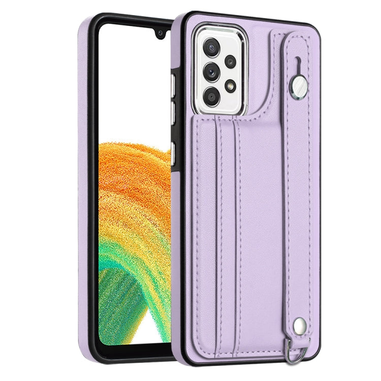 Shockproof Leather Phone Case with Wrist Strap, For Samsung Galaxy A23 4G / F23 5G / M23 5G, For Samsung Galaxy A53 5G, For Samsung Galaxy A73 5G, For Samsung Galaxy A33 5G