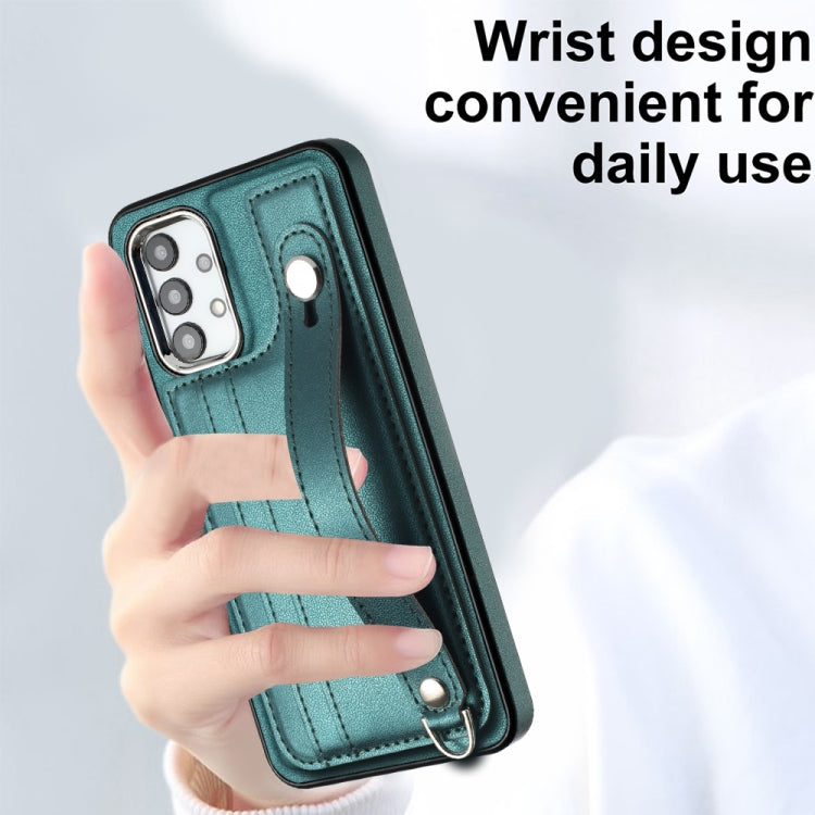 Shockproof Leather Phone Case with Wrist Strap, For Samsung Galaxy A13 4G, For Samsung Galaxy S22 Ultra 5G, For Samsung Galaxy S22+ 5G, For Samsung Galaxy S22 5G