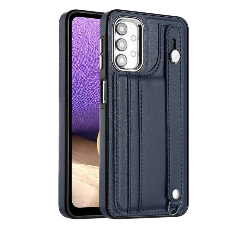 Shockproof Leather Phone Case with Wrist Strap, For Samsung Galaxy A13 4G, For Samsung Galaxy S22 Ultra 5G, For Samsung Galaxy S22+ 5G, For Samsung Galaxy S22 5G