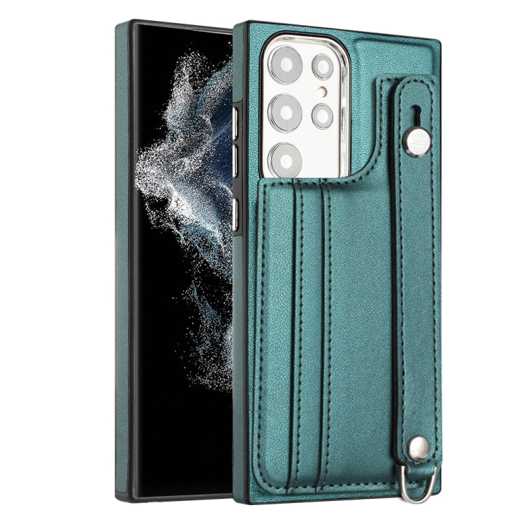 Shockproof Leather Phone Case with Wrist Strap, For Samsung Galaxy A13 4G, For Samsung Galaxy S22 Ultra 5G, For Samsung Galaxy S22+ 5G, For Samsung Galaxy S22 5G