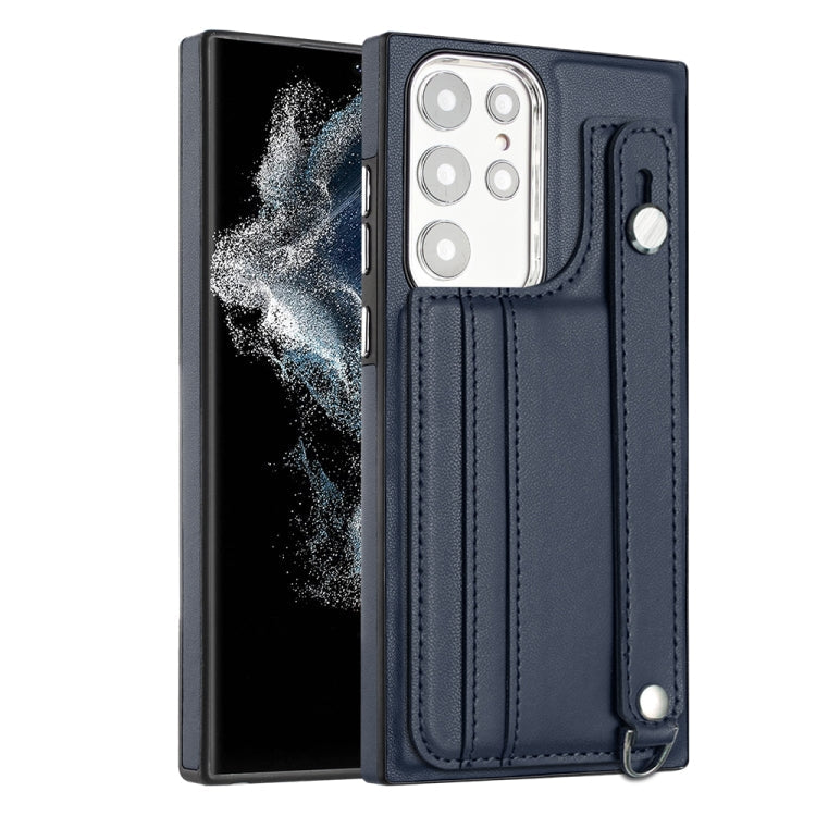 Shockproof Leather Phone Case with Wrist Strap, For Samsung Galaxy A13 4G, For Samsung Galaxy S22 Ultra 5G, For Samsung Galaxy S22+ 5G, For Samsung Galaxy S22 5G