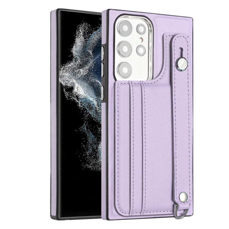 Shockproof Leather Phone Case with Wrist Strap, For Samsung Galaxy A13 4G, For Samsung Galaxy S22 Ultra 5G, For Samsung Galaxy S22+ 5G, For Samsung Galaxy S22 5G