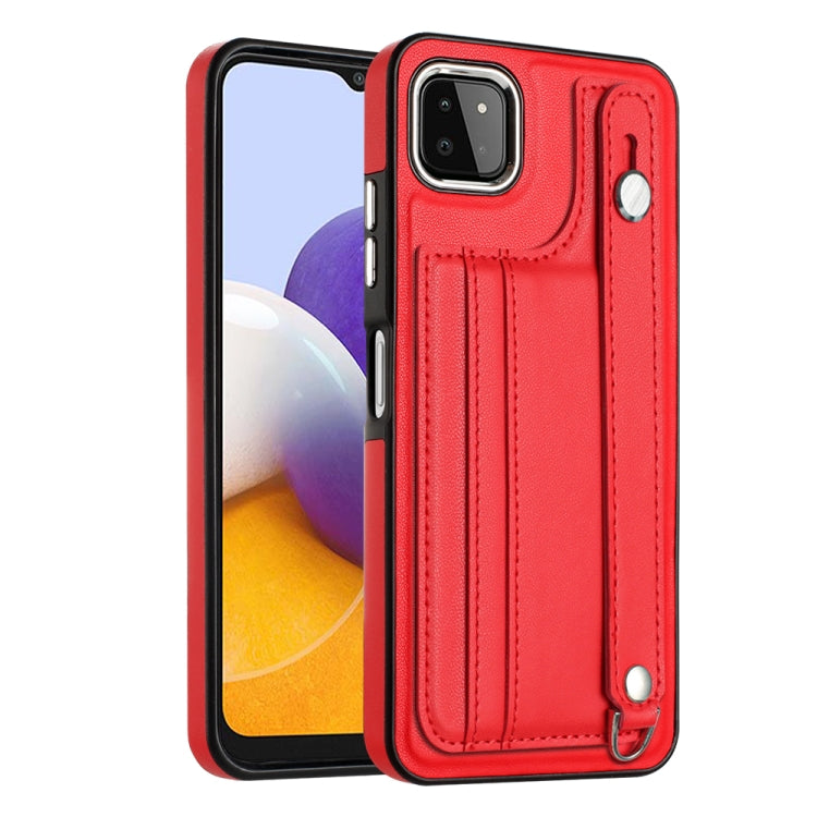 Shockproof Leather Phone Case with Wrist Strap, For Samsung Galaxy A22 5G, For Samsung Galaxy S21 FE 5G, For Samsung Galaxy A32 4G, For Samsung Galaxy A72 4G / A72 5G