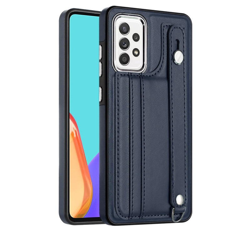 Shockproof Leather Phone Case with Wrist Strap, For Samsung Galaxy A52 4G / A52 5G, For Samsung Galaxy A12 4G / M12, For Samsung Galaxy A32 5G