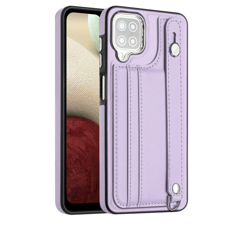 Shockproof Leather Phone Case with Wrist Strap, For Samsung Galaxy A52 4G / A52 5G, For Samsung Galaxy A12 4G / M12, For Samsung Galaxy A32 5G
