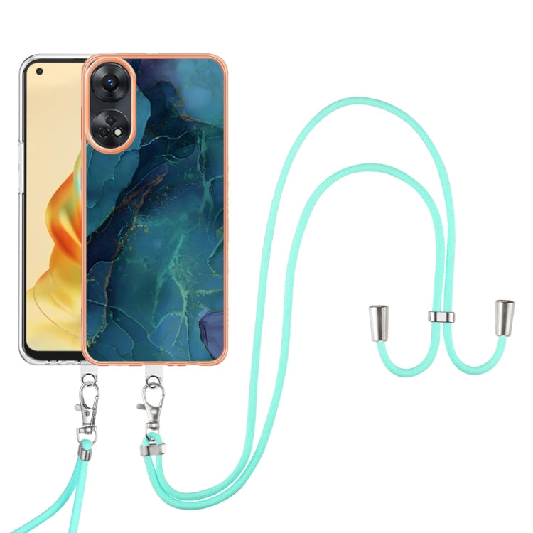 Electroplating Marble Dual-side IMD Phone Case with Lanyard, For OPPO Reno10 Pro 5G Global, For OPPO A78 4G, For OPPO Reno8 T 4G, For OPPO A78 / A58