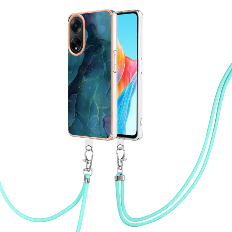 Electroplating Marble Dual-side IMD Phone Case with Lanyard, For OPPO A98, For OPPO K10 5G Global, For OPPO A77 5G Taiwan Edition, For OPPO A57 4G 2022