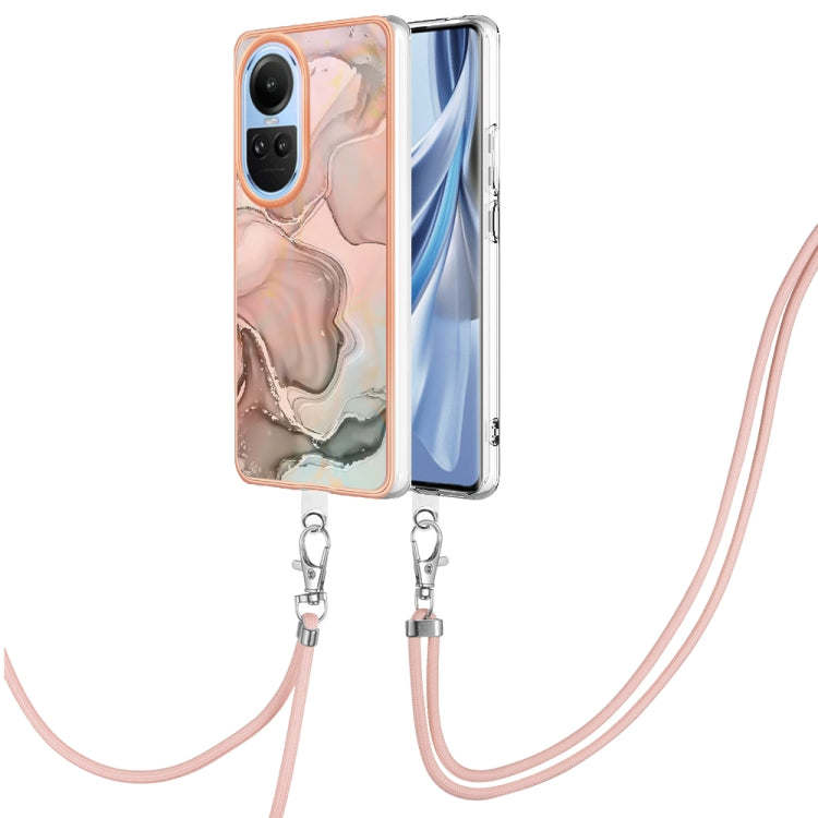 Electroplating Marble Dual-side IMD Phone Case with Lanyard, For OPPO Reno11 5G Global, For OPPO Reno11 Pro 5G Global, For OPPO A58 4G, For OPPO Reno10 5G Global
