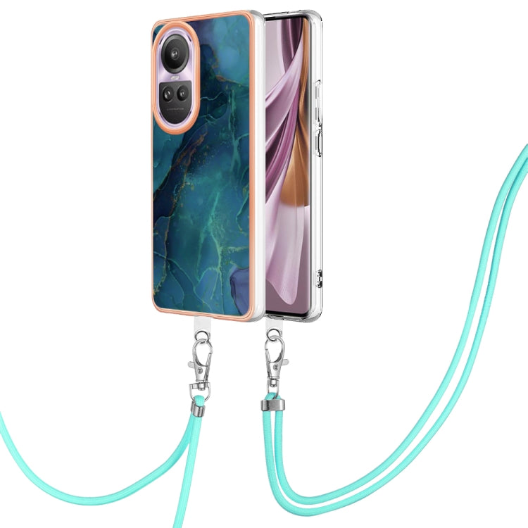 Electroplating Marble Dual-side IMD Phone Case with Lanyard, For OPPO Reno10 Pro 5G Global, For OPPO A78 4G, For OPPO Reno8 T 4G, For OPPO A78 / A58